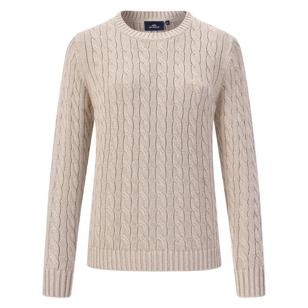 Sweter damski HV Polo Jane. Białe swetry klasyczne damskie HV POLO, m, z bawełny, bez kołnierzyka. Za 451.50 zł.