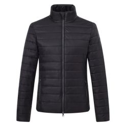 Kurtka puchowa Euro-Star Mirella. Czarne kurtki męskie EURO-STAR, m, bez wzorów, z puchu, eleganckie, bez kaptura. Za 485.00 zł.