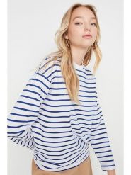 Trendyol Bluza w kolorze biało-niebieskim rozmiar: M. Białe bluzy bez kaptura damskie Trendyol, m. Za 52.99 zł.