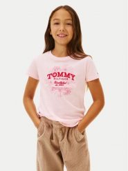 Tommy Hilfiger T-Shirt KG0KG09257 D Różowy Regular Fit. Czerwone koszulki dziewczęce Tommy Hilfiger, bez wzorów, z bawełny, bez ramiączek. Za 149.99 zł.