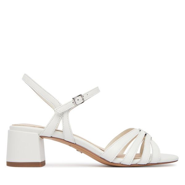 Sandały Tamaris. Białe sandały damskie Tamaris, bez wzorów, bez obcasa, na słupku. Za 329.99 zł.