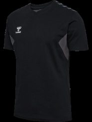Hummel hmlAUTHENTIC CO T-shirt S/S męska 100% bawełna - BLACK. Czarne t-shirty męskie HUMMEL, m, bez wzorów, z bawełny, bez kołnierzyka. Za 124.47 zł.