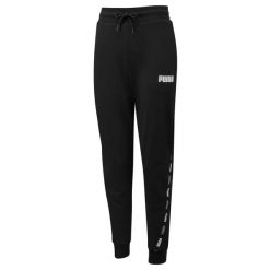 Spodnie damskie Puma TAPE. Czarne spodnie dresowe damskie Puma, xs, bez wzorów. Za 154.99 zł.