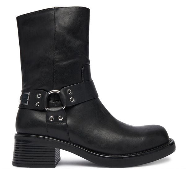 Botki Just Cavalli. Czarne botki damskie Just Cavalli, bez obcasa, na płaskiej podeszwie, bez zapięcia. Za 539.99 zł.