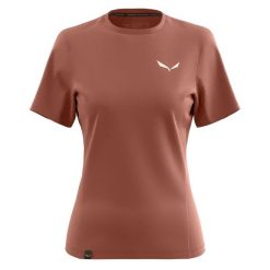 Damska koszulka z okrągłym dekoltem Salewa Puez Dry'Ton. Czerwone t-shirty damskie Salewa, l, bez wzorów, z bawełny, bez kołnierzyka. Za 240.50 zł.