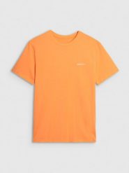 4F T-shirt regular gładki męski - pomarańczowy L. Brązowe t-shirty męskie 4f, l, bez wzorów, z bawełny, bez kołnierzyka. W wyprzedaży za 39.99 zł.