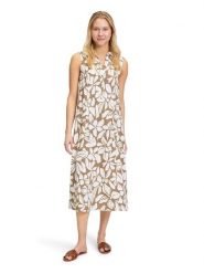 Vera Mont Sukienka w kolorze biało-jasnobrązowym rozmiar: 40. Białe sukienki damskie Vera Mont, bez wzorów, bez kołnierzyka, bez ramiączek, midi. Za 217.99 zł.