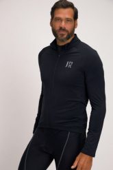 Męska Trykotowa kolarska bluza Odzież rowerowa stójka długi rękaw. Czarna bluzy sportowe męskie JAY-PI, bez wzorów, z elastanu, bez kołnierzyka, bez ramiączek. Za 279.99 zł.