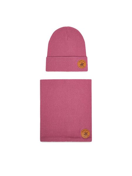 Beverly Hills Polo Club Komplet czapka i komin CEO-BHPC-ACCCS-02 Różowy. Czerwone czapki dziecięce Beverly Hills Polo Club, z bawełny, bez ramiączek. Za 59.99 zł.