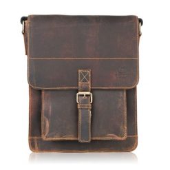 Listonoszka skórzana PAOLO PERUZZI T-91-HBR brązowa. Brązowe saszetki męskie Paolo Peruzzi, z materiału. Za 259.99 zł.