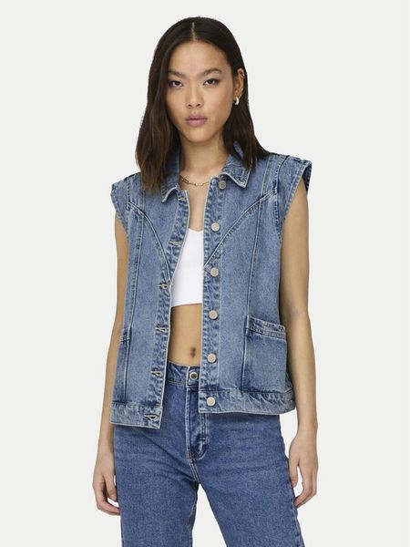 ONLY Kamizelka Kennedy 15278041 Niebieski Regular Fit. Niebieskie kamizelki damskie Only, s, z bawełny. Za 99.99 zł.