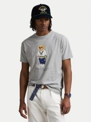 Polo Ralph Lauren T-Shirt 710973137002 Szary Slim Fit. Szare koszulki polo męskie Polo Ralph Lauren, m, bez wzorów, z bawełny, bez ramiączek. Za 329.99 zł.