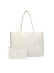 Calvin Klein Torebka Emblem Aop Tote W/ Pouch LV04F3266G Écru. Torebki klasyczne damskie CALVIN KLEIN, bez wzorów, ze skóry, bez dodatków. Za 649.99 zł.