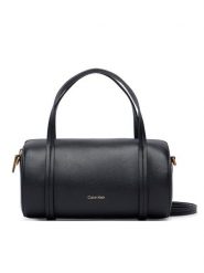 Calvin Klein Torebka Foil Logo Small Duffle Bag LV04F3663G Czarny. Czarne torebki klasyczne damskie CALVIN KLEIN, bez wzorów, ze skóry, bez dodatków. Za 489.99 zł.