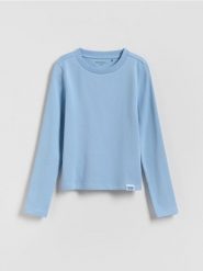 Gładka koszulka - jasnoniebieski. Niebieskie koszulki dziewczęce Reserved, bez wzorów, z bawełny, bez ramiączek. Za 25.99 zł.