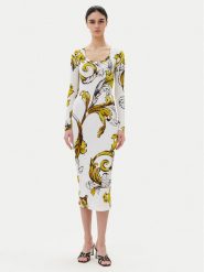 Versace Jeans Couture Sukienka codzienna 78HAO920 JS471 Biały Regular Fit. Białe sukienki damskie Versace Jeans Couture, na co dzień, bez wzorów, z jeansu, bez kołnierzyka, bez ramiączek, proste. Za 1,059.00 zł.