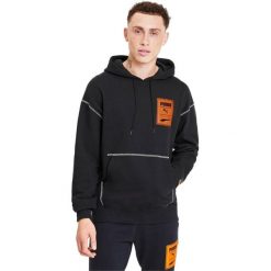 Bluza z kapturem męskie Puma Recheck Pack Graphic Hoodie. Czarne bluzy sportowe męskie Puma, bez wzorów, z bawełny, bez kołnierzyka, bez ramiączek. Za 290.00 zł.