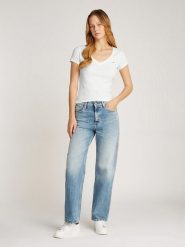 TOMMY JEANS Koszulki (2 szt.) w kolorze białym i jasnoniebieskim rozmiar: L. Białe t-shirty damskie Tommy Jeans, l, bez wzorów, z bawełny, bez kołnierzyka. Za 162.49 zł.