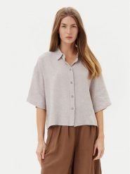 Vero Moda Koszula Linn 10306820 Szary Relaxed Fit. Szare koszule damskie Vero Moda, m, bez wzorów, ze lnu, bez kołnierzyka, bez ramiączek. Za 89.99 zł.