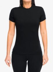 Koszulka termoaktywna damska Super.natural Lux Base Tee. Czarne bielizna termoaktywna damska Super.natural, m, bez wzorów, z dzianiny. Za 395.99 zł.