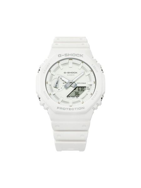 G-Shock Zegarek GA-2100-7A7ER Biały. Białe, analogowe zegarki męskie G-Shock. Za 449.99 zł.