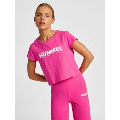 Hummel Koszulka sportowa hml Legacy Woman Cropped T-shirt. Czerwone bluzki sportowe damskie HUMMEL, m, z bawełny, bez kołnierzyka, bez ramiączek. Za 55.00 zł.