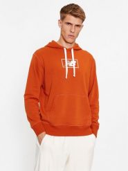 New Balance Bluza NB Essentials Hoodie MT33508 Pomarańczowy Regular Fit. Brązowe bluzy bez kaptura męskie New Balance, l, z bawełny. Za 208.99 zł.