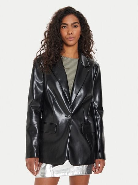 Guess Marynarka Lia W4YN50 WF8P0 Czarny Regular Fit. Czarne marynarki i żakiety damskie Guess, m, z aplikacjami, ze skóry. Za 379.99 zł.