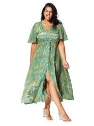 Aller Simplement Sukienka w kolorze turkusowym rozmiar: 42/44. Zielone sukienki damskie Aller Simplement, bez wzorów, klasyczne, bez kołnierzyka, bez ramiączek, maxi. Za 60.99 zł.