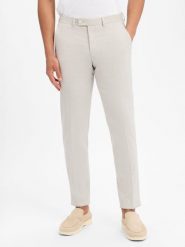 Finshley & Harding London spodnie garniturowe Mężczyźni Slim Fit beżowy, 54. Brązowe spodnie wizytowe męskie Finshley & Harding London, z syntetyku. Za 229.95 zł.