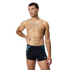 Bokserki pływackie męskie Speedo Endurance+ MAX Splice Aquashort. Czarne kąpielówki męskie Speedo, m, bez wzorów, do pływania. Za 179.99 zł.
