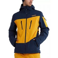 Kurtka narciarska męska Privet Jacket. Niebieskie kurtki męskie Fundango, na zimę, m, bez wzorów, z materiału, z kapturem. Za 639.00 zł.