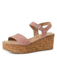 S.Oliver Skórzane sandały w kolorze jasnoróżowym na koturnie rozmiar: 41. Różowe sandały damskie S.Oliver, bez wzorów, bez obcasa, na koturnie. Za 165.99 zł.