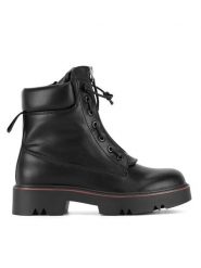 Jenny Fairy Trzewiki WS67101-01 Czarny. Czarne botki damskie Jenny Fairy, z materiału, bez obcasa, na płaskiej podeszwie, bez zapięcia. Za 129.99 zł.