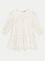 Tommy Hilfiger Sukienka elegancka Foil Star Dress Ls KG0KG08210 M Écru Regular Fit. Sukienki dziewczęce Tommy Hilfiger, bez wzorów, z syntetyku, eleganckie, bez ramiączek. Za 369.99 zł.