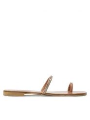GIUSEPPE ZANOTTI Japonki E100038 Beżowy. Brązowe klapki damskie GIUSEPPE ZANOTTI, bez wzorów, z lakierowanej skóry, bez obcasa. Za 1,959.00 zł.