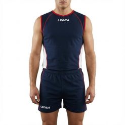 Męski Zestaw Piłkarski Treningowy Niebiesko-Biały. Białe szorty sportowe męskie Legea, m, z bawełny, na fitness i siłownię. Za 80.00 zł.