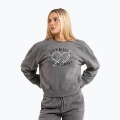 Bluza damska Pitbull Manzanita Heart Crewneck Sweatshirt. Szare bluzy bez kaptura damskie PITBULL, l, z bawełny. Za 159.99 zł.