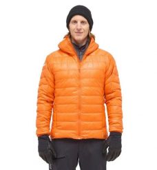 HAGLOFS Kurtka puchowa męska L.I.M Down Hood Men blaze orange-L. Niebieskie kurtki męskie Haglöfs, l, bez wzorów, z materiału, biznesowe, bez kaptura. Za 766.39 zł.