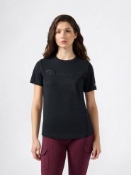 Champion Koszulka w kolorze czarnym rozmiar: XL. Czarne t-shirty damskie CHAMPION, xl, bez wzorów, z bawełny, bez kołnierzyka. Za 87.81 zł.