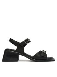 Vagabond Shoemakers Sandały Ines 5911-101-20 Czarny. Czarne sandały damskie Vagabond Shoemakers, bez wzorów, ze skóry, bez obcasa, na słupku. Za 539.99 zł.