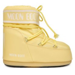 Śniegowce Moon Boot. Żółte buty zimowe męskie Moon Boot, z nylonu, bez zapięcia. Za 759.99 zł.