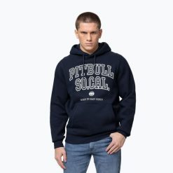 Bluza męska Pitbull So Cal Hooded. Niebieskie bluzy z kapturem męskie PITBULL, m, z bawełny. Za 179.99 zł.