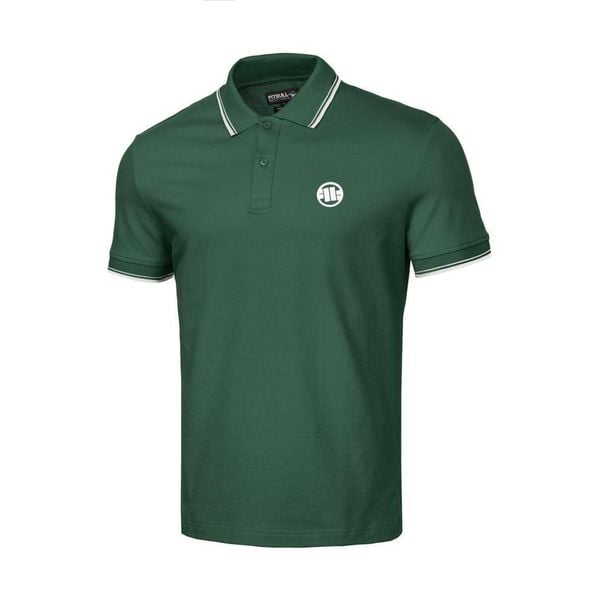 Koszulka męska Pitbull Polo Pique Stripes Regular. Zielone koszulki polo męskie PITBULL, m, bez wzorów, z bawełny, bez ramiączek. Za 119.99 zł.