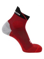 SALOMON Skarpety funkcyjne "Speedcross Ankle" w kolorze czerwonym rozmiar: 45-47. Czerwone skarpetki męskie Salomon, bez wzorów, prążkowane. Za 61.02 zł.