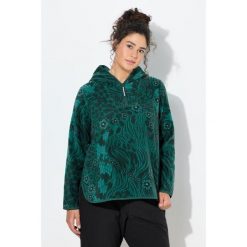 Damskie Polarowa bluza z kapturem krótka wzór kwiatowy/w panterkę kaptur. Zielone bluzy z kapturem damskie Ulla Popken, plus size, z materiału. Za 239.99 zł.