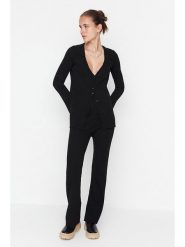 Trendyol 2-częściowy zestaw w kolorze czarnym rozmiar: S. Czarne kardigany damskie Trendyol, s, bez wzorów, prążkowane. Za 86.99 zł.