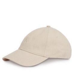 Czapka z daszkiem Calvin Klein. Brązowe czapki z daszkiem damskie CALVIN KLEIN, bez wzorów. Za 119.99 zł.