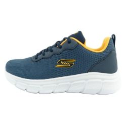 Buty Skechers Bobs B Flex Icy Edge 118109/NVY niebieskie. Niebieskie buty sportowe na co dzień męskie z materiału, bez zapięcia. Za 414.66 zł.