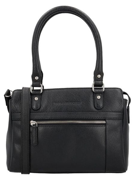 HIDE & STITCHES Skórzana torebka w kolorze czarnym - 35 x 22 x 8 cm rozmiar: onesize. Czarne torebki klasyczne damskie HIDE & STITCHES, bez wzorów, z materiału, bez dodatków. Za 301.64 zł.